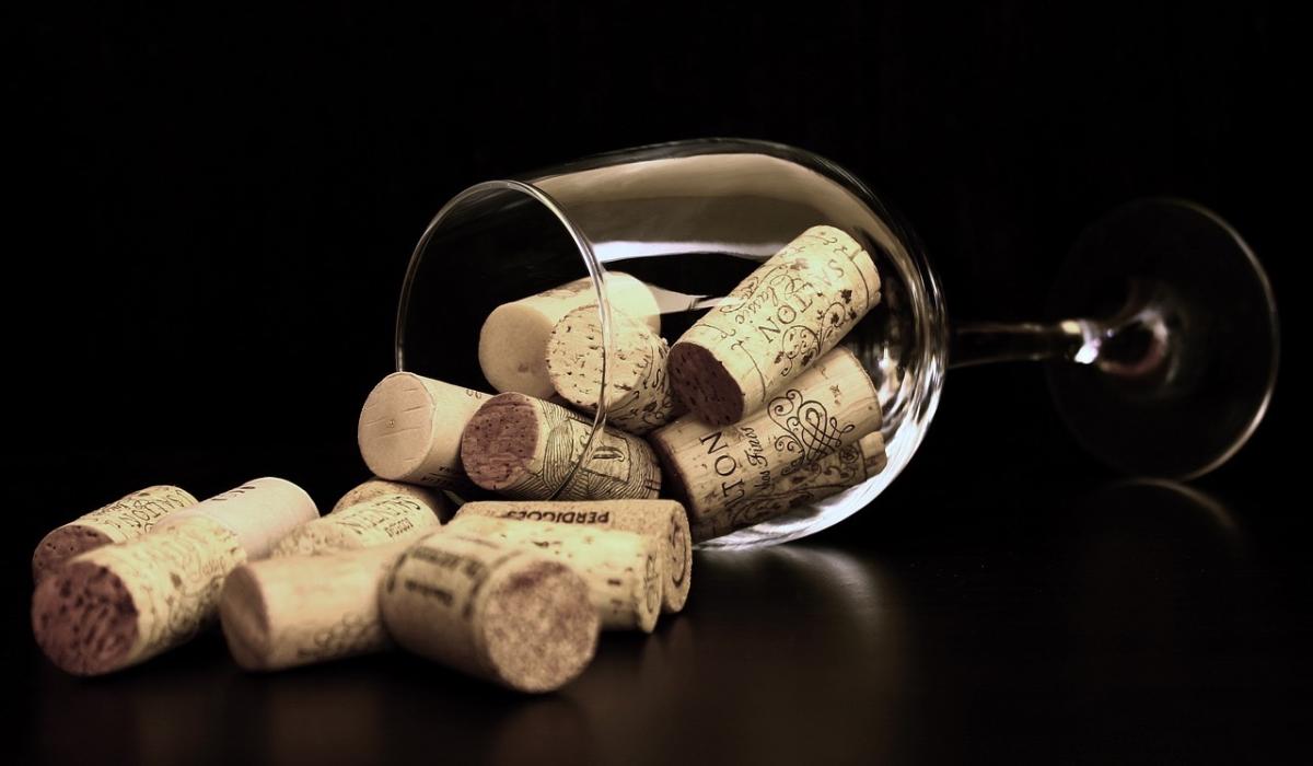 Wine Glass and corks